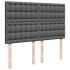 Cama box spring con colchón tela gris oscuro 140x200