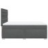 Cama box spring con colchón tela gris oscuro 140x200