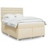 Cama box spring con colchón tela color crema 140x200