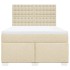 Cama box spring con colchón tela color crema 140x200