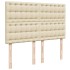Cama box spring con colchón tela color crema 140x200