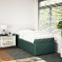 Cama box spring con colchón terciopelo verde oscuro 100x200