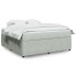 Cama box spring con colchón terciopelo gris claro 180x200
