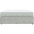 Cama box spring con colchón terciopelo gris claro 180x200