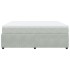 Cama box spring con colchón terciopelo gris claro 180x200