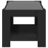 Mesa de centro con LED madera de ingeniería negro 73x53x45