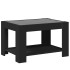 Mesa de centro con LED madera de ingeniería negro 73x53x45