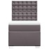 Cama box spring con colchón cuero sintético gris 90x200