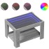 Mesa de centro y LED madera ingeniería gris Sonoma 73x53x45