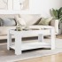 Mesa de centro con LED madera de ingeniería blanca 93x53x45