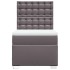 Cama box spring con colchón cuero sintético gris 100x200