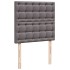 Cama box spring con colchón cuero sintético gris 100x200