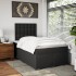 Cama box spring con colchón cuero sintético negro 120x190