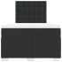 Cama box spring con colchón cuero sintético negro 120x190
