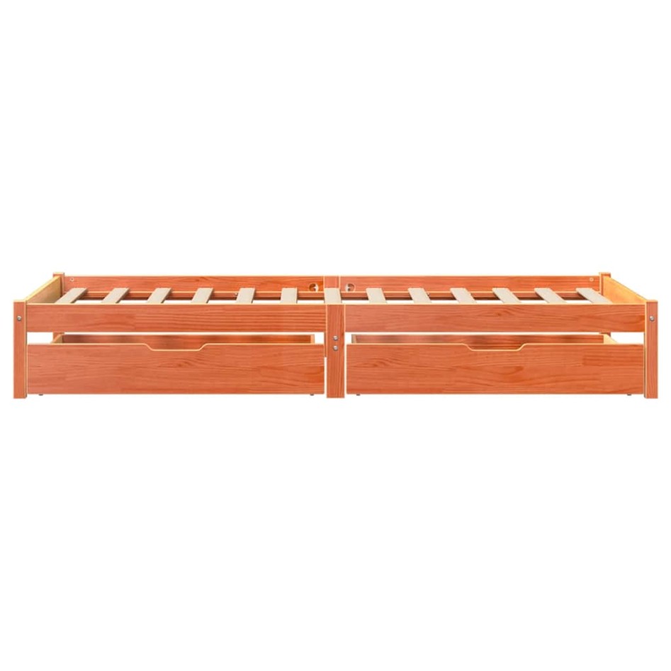 Estructura de cama sin colchón madera maciza marrón 75x190