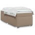 Cama box spring con colchón cuero sintético capuchino 90x190