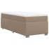 Cama box spring con colchón cuero sintético capuchino 90x190
