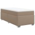 Cama box spring con colchón cuero sintético capuchino