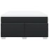 Cama box spring con colchón cuero sintético negro 140x190