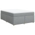 Cama box spring con colchón tela gris claro 160x200