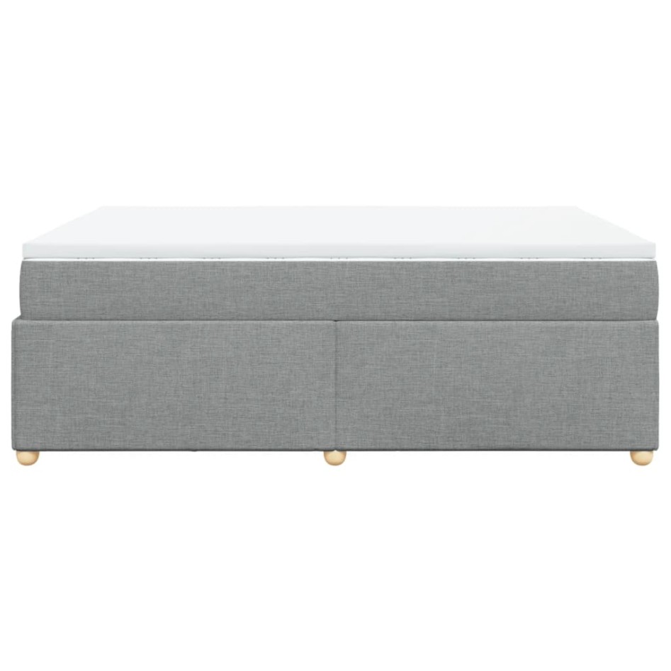 Cama box spring con colchón tela gris claro 160x200