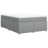 Cama box spring con colchón tela gris claro 160x200