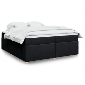Cama box spring con colchón tela negro 200x200