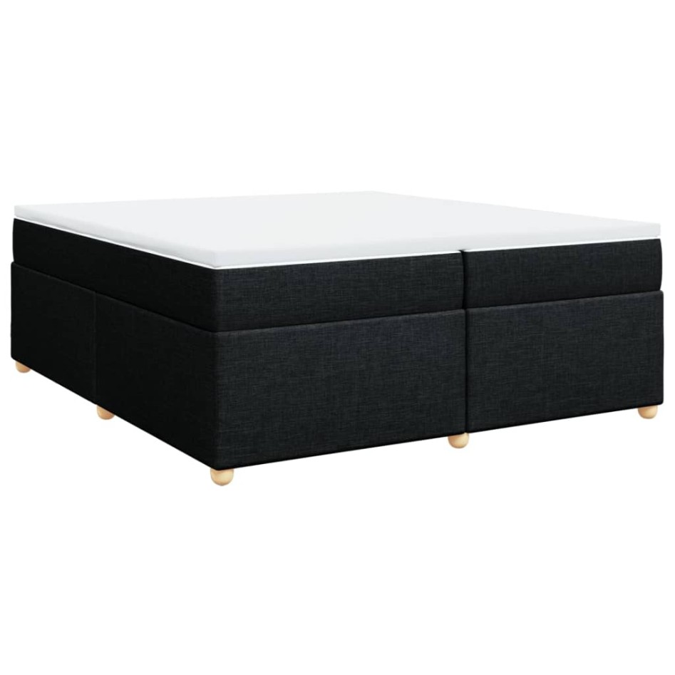 Cama box spring con colchón tela negro 200x200