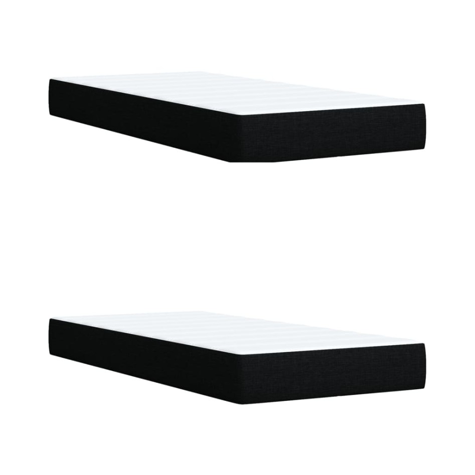 Cama box spring con colchón tela negro 200x200