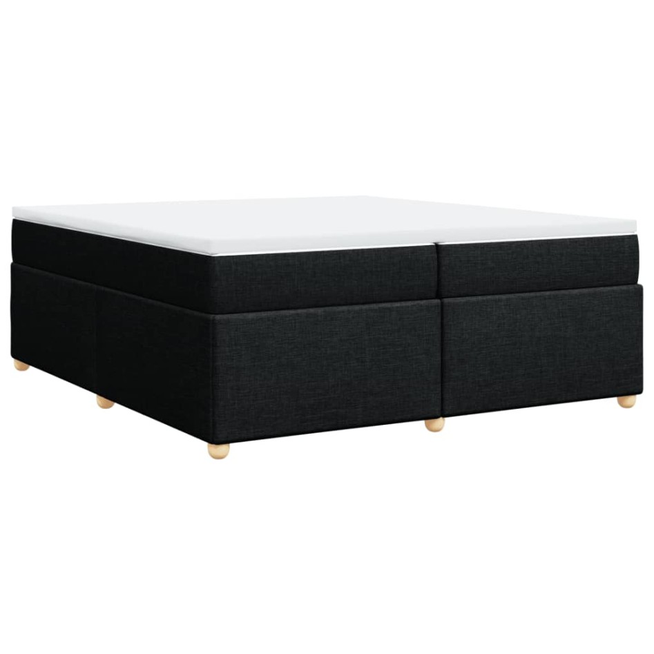 Cama box spring con colchón tela negro 200x200
