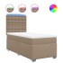 Cama box spring con colchón cuero sintético capuchino 90x190