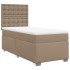 Cama box spring con colchón cuero sintético capuchino 90x190