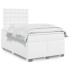 Cama box spring con colchón cuero sintético blanco 120x200