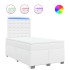 Cama box spring con colchón cuero sintético blanco 120x200