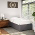 Estructura de cama sin colchón cuero sintético gris 90x200