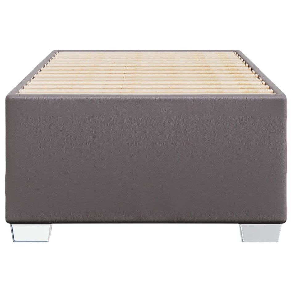 Estructura de cama sin colchón cuero sintético gris 90x200
