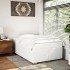 Estructura de cama sin colchón cuero sintético blanco