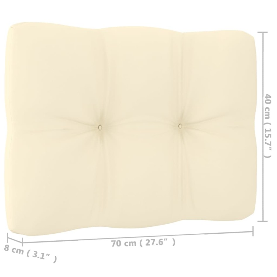 Set de muebles de jardín 2 pzas cojines madera pino marrón