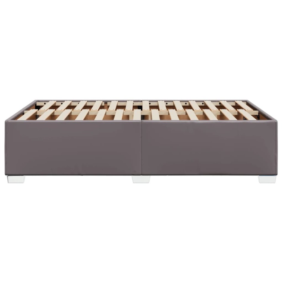 Estructura de cama sin colchón cuero sintético gris 120x200