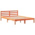 Cama sin colchón madera maciza de pino marrón cera 120x200