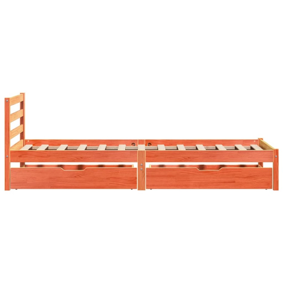 Estructura de cama sin colchón madera de pino marrón 90x200