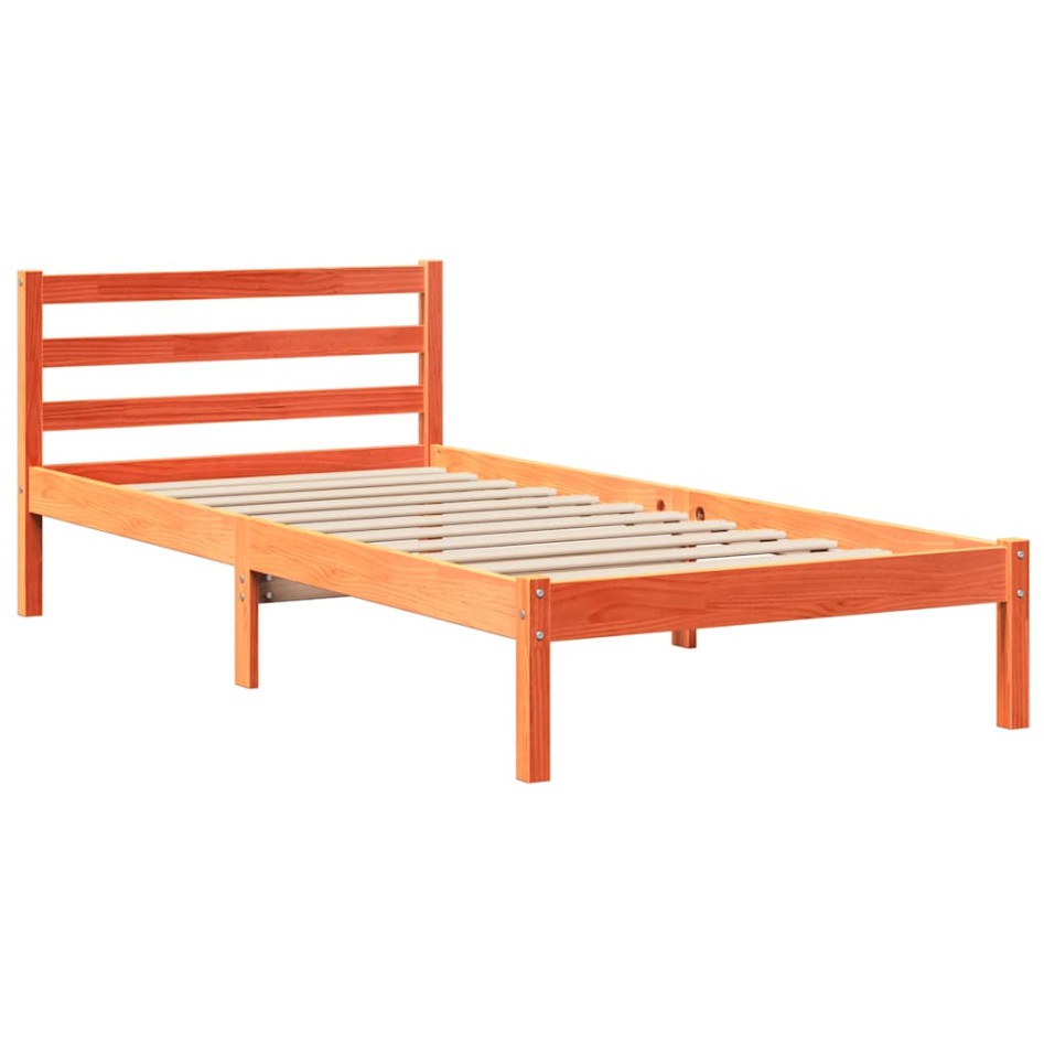 Estructura de cama sin colchón madera de pino marrón 90x200