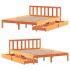 Cama sin colchón madera maciza de pino marrón cera 120x200