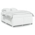 Estructura de cama sin colchón cuero sintético blanco