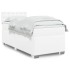 Cama box spring con colchón cuero sintético blanco 90x190
