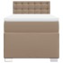 Cama box spring con colchón cuero sintético capuchino