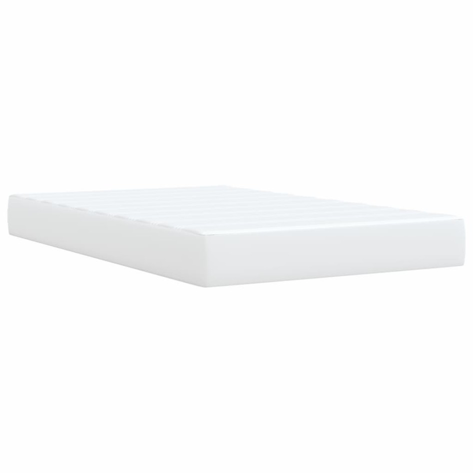 Cama box spring con colchón cuero sintético blanco 120x190