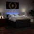 Cama box spring con colchón cuero sintético negro
