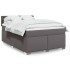 Cama box spring con colchón cuero sintético gris 140x200