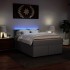 Cama box spring con colchón cuero sintético gris 140x200